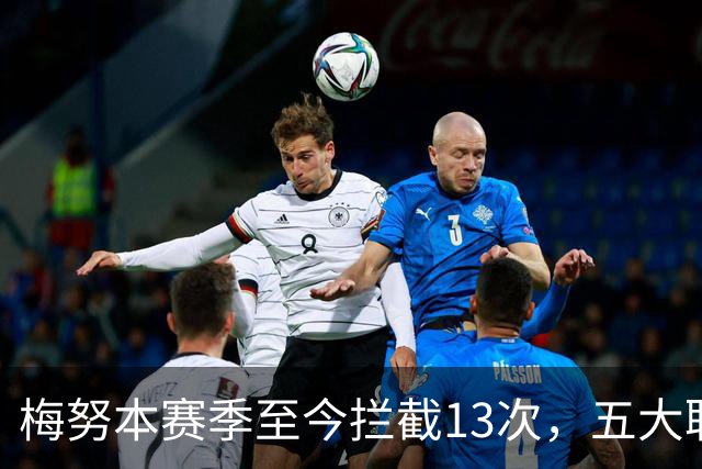 梅努本赛季至今拦截13次，五大联赛球员中最多